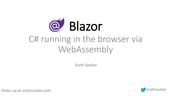 Blazor C# running in the browser via WebAssembly