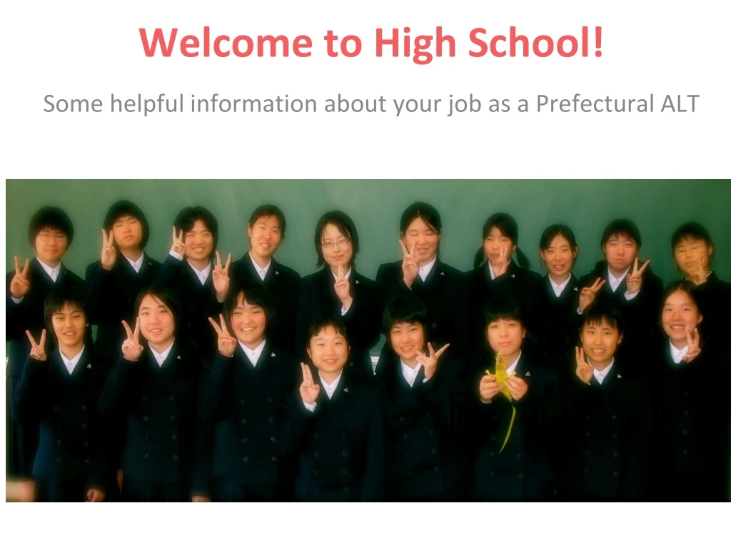 some helpful information abo u t your job as a prefectural alt