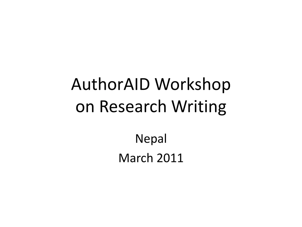 authoraid workshop on research writing