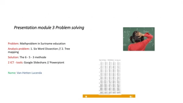 Presentation module 3 P roblem solving