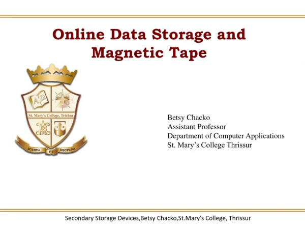 Online Data Storage and Magnetic Tape