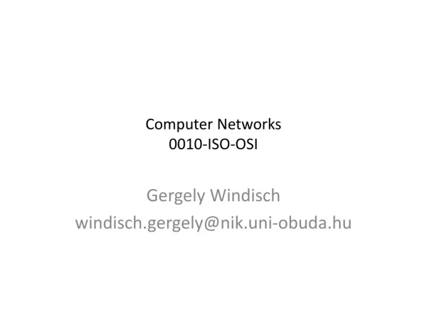 Computer Networks 0010-ISO-OSI
