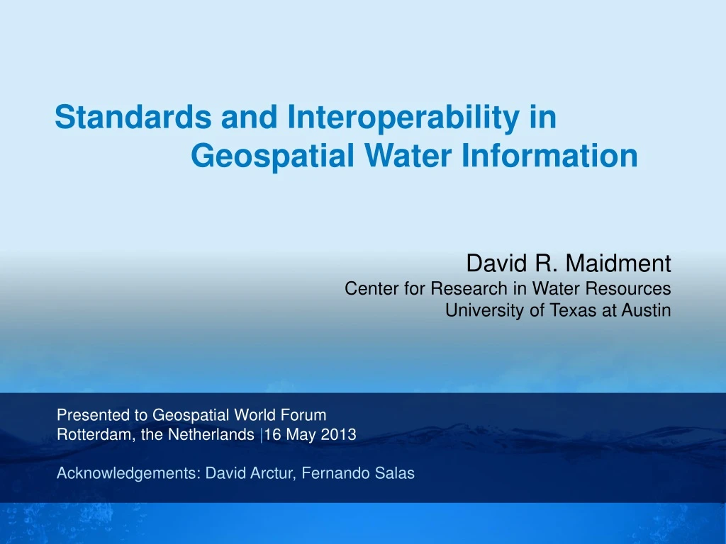 standards and interoperability in geospatial