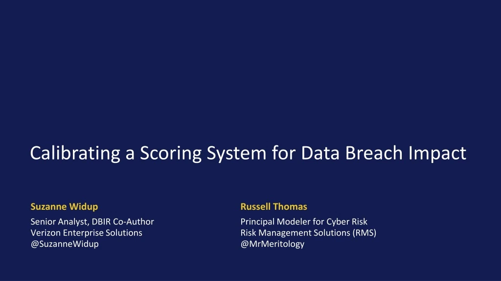 calibrating a scoring system for data breach impact