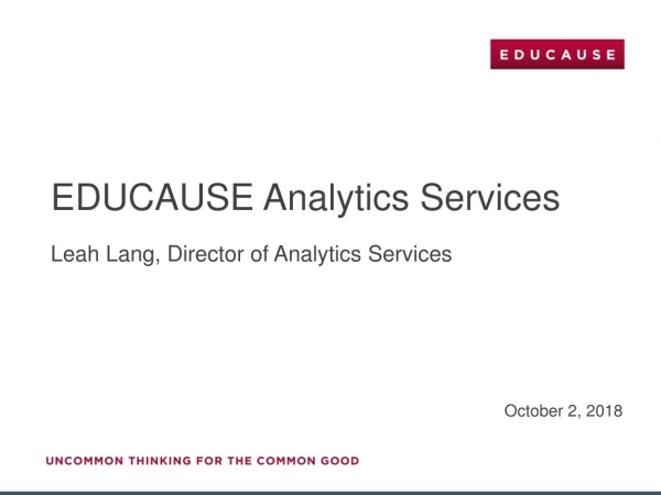 EDUCAUSE Analytics Services