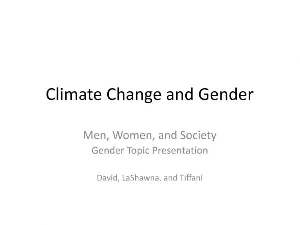 Climate Change and Gender