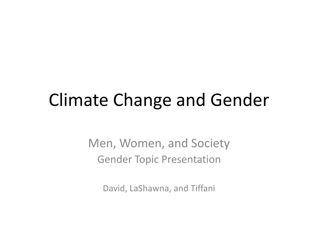 climate change and gender