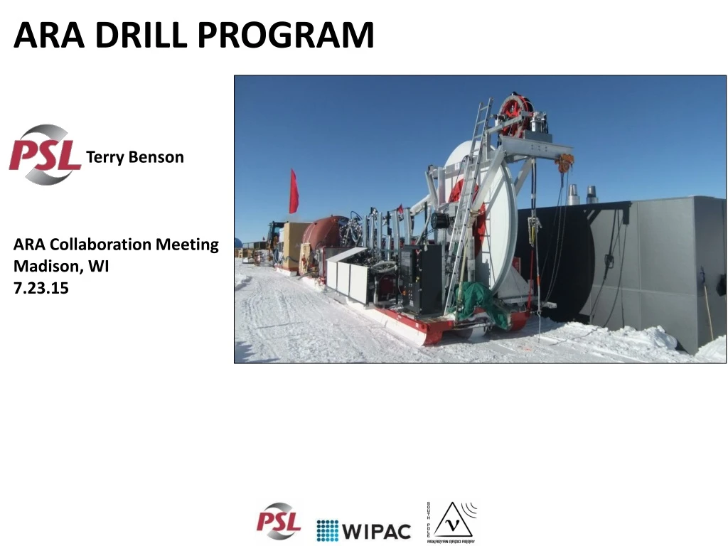 ara drill program terry benson ara collaboration meeting madison wi 7 23 15