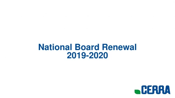 National Board Renewal 2019-2020