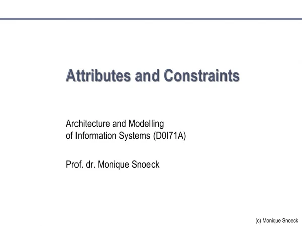 Attributes and Constraints