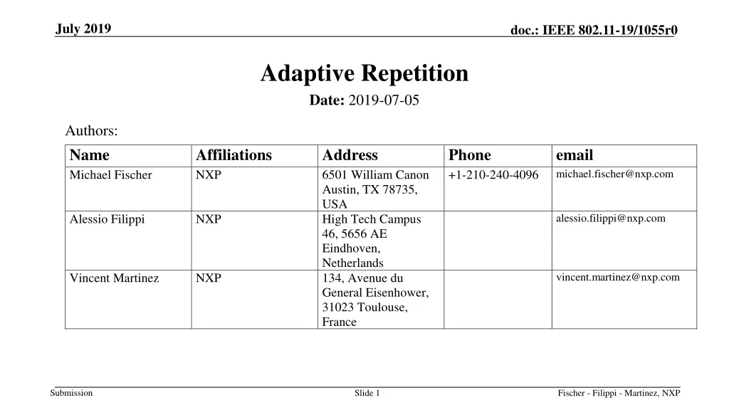 adaptive repetition