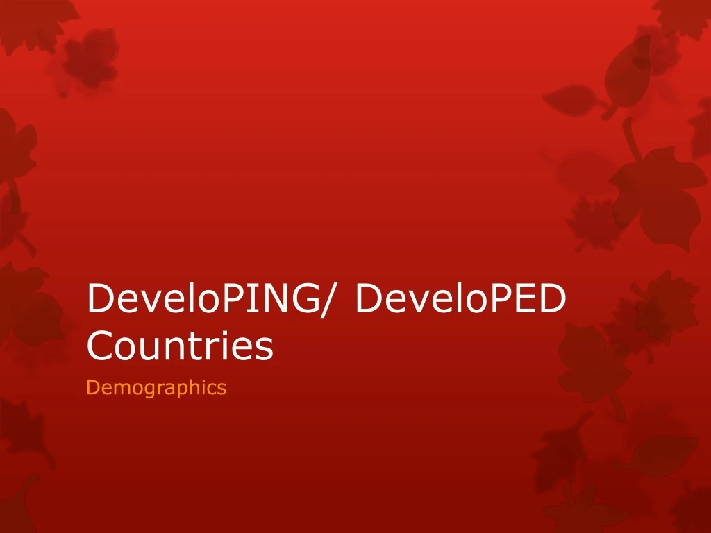 developing developed countries