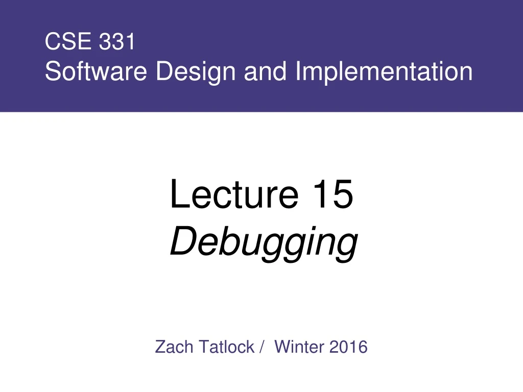 cse 331 software design and implementation