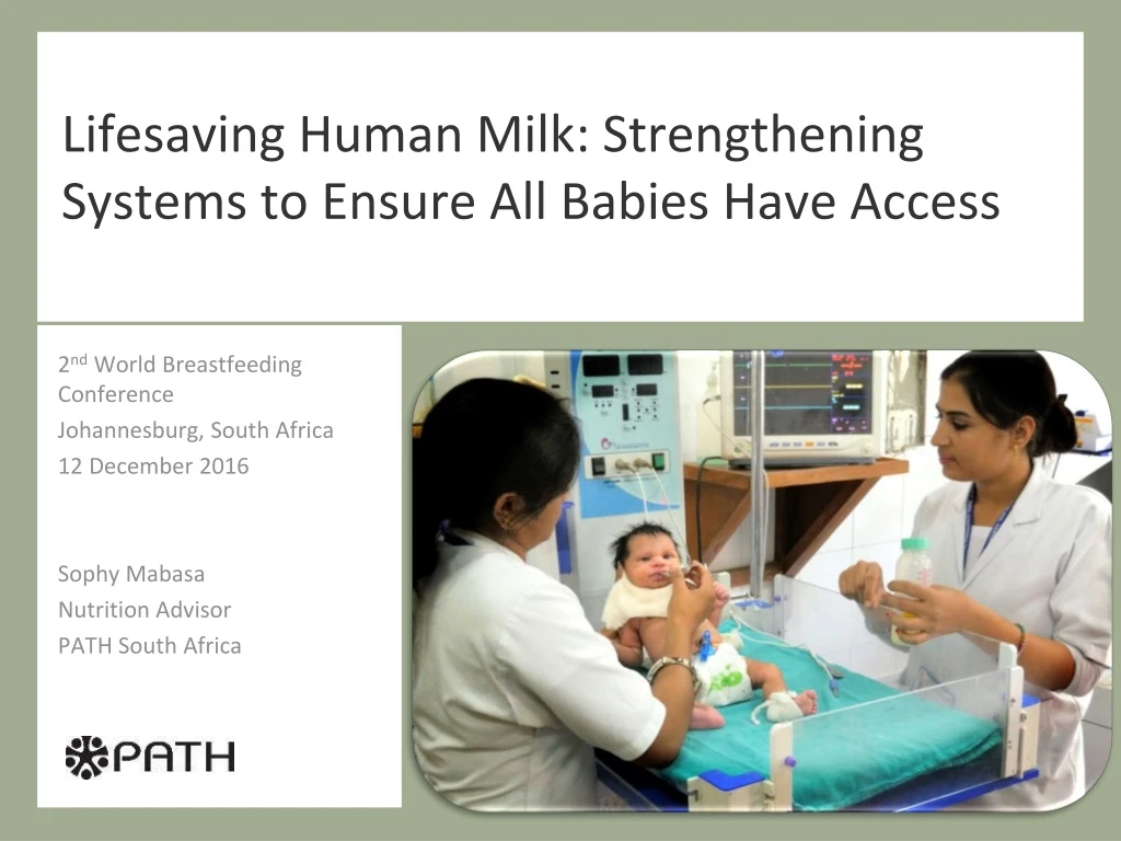 lifesaving human milk strengthening systems to ensure all babies have access