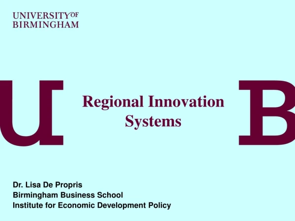 Regional Innovation Systems