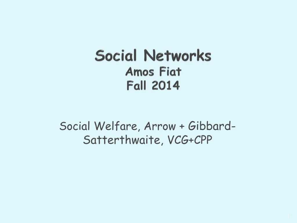 social networks amos fiat fall 2014