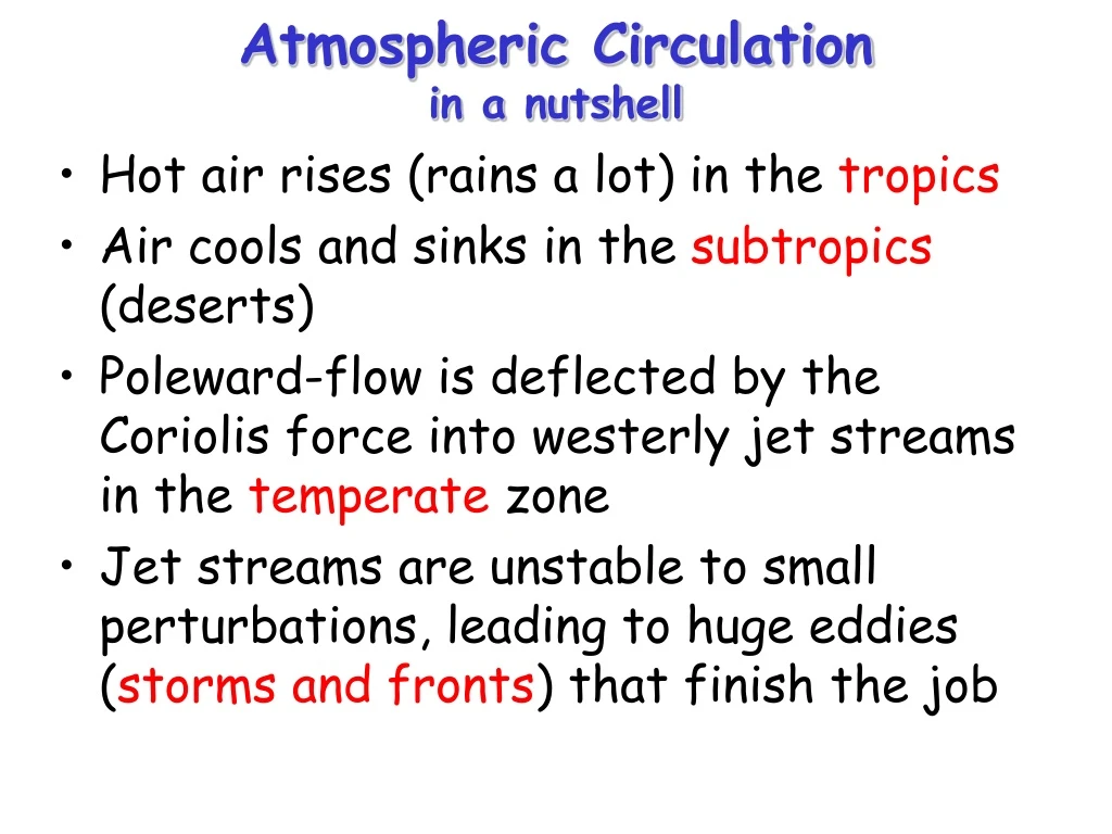 atmospheric circulation in a nutshell