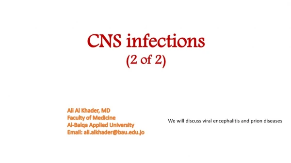 CNS infections (2 of 2)