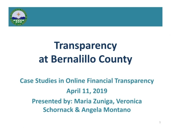 Transparency at Bernalillo County
