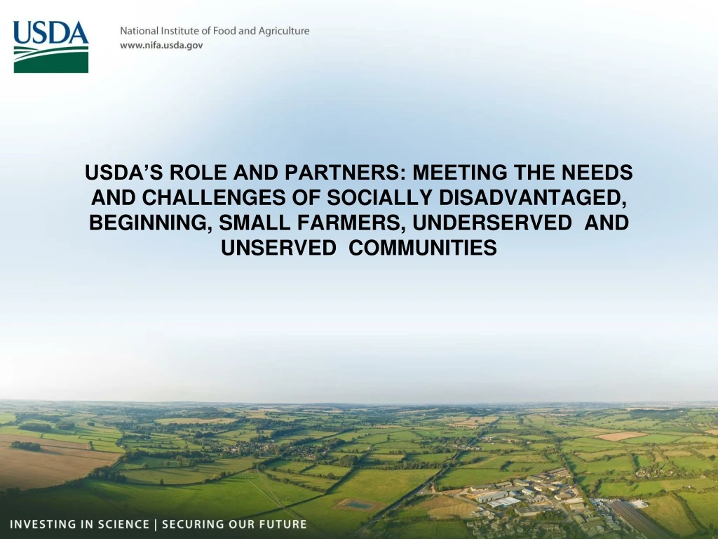 usda s role and partners meeting the needs