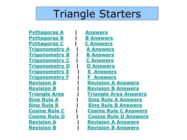 Triangle Starters