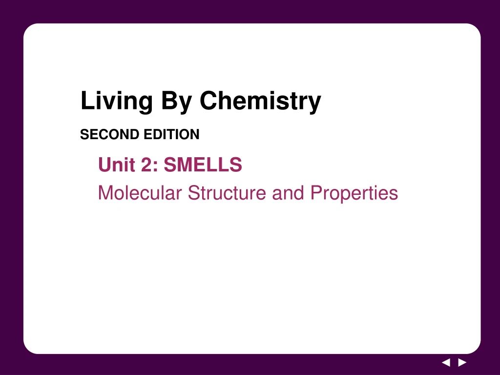 living by chemistry second edition