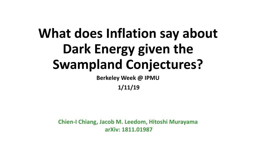 what does inflation say about dark energy given the swampland conjectures