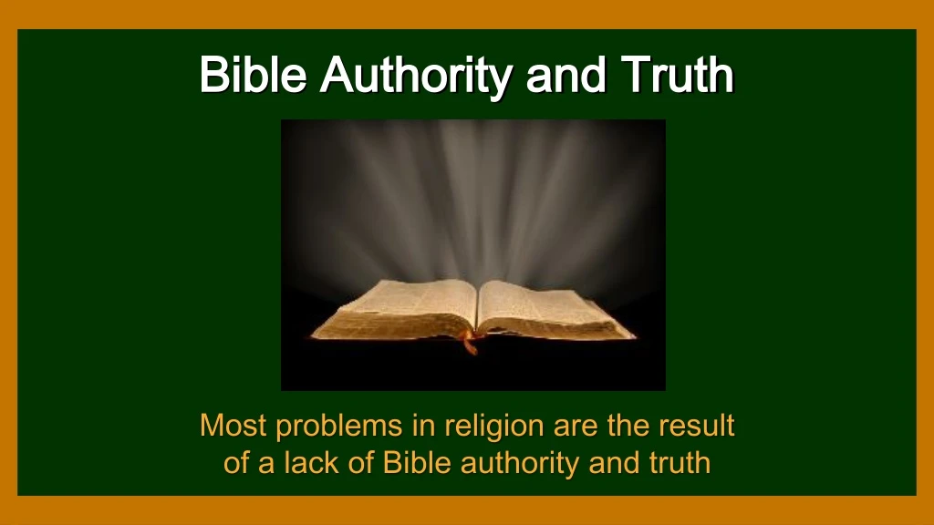 bible authority and truth