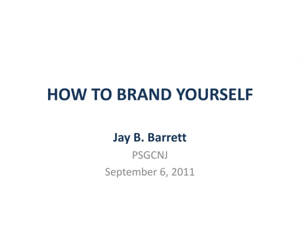 HOW TO BRAND YOURSELF