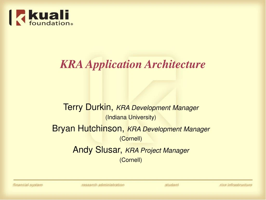 kra application architecture