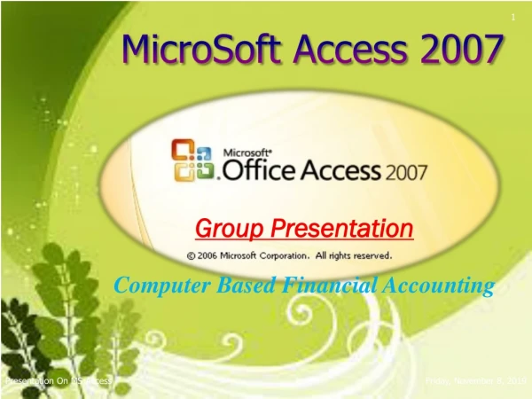 MicroSoft Access 2007