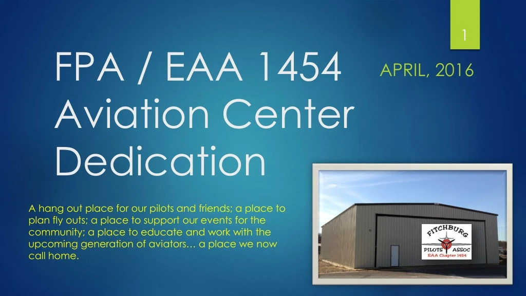 fpa eaa 1454 aviation center dedication
