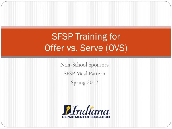 SFSP Training for Offer vs. Serve (OVS)