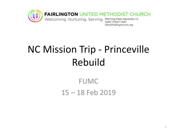 NC Mission Trip - Princeville Rebuild