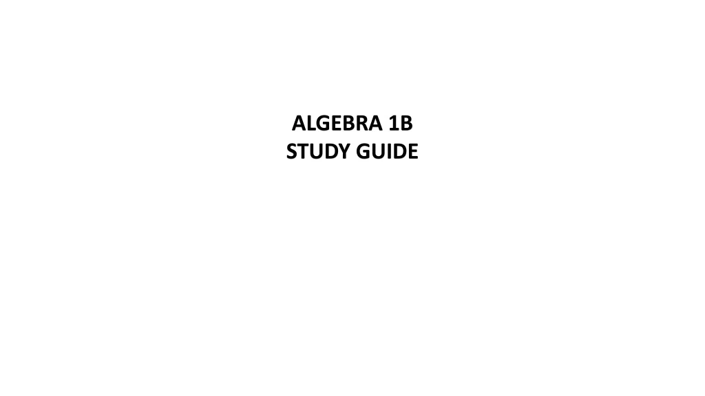 algebra 1b study guide