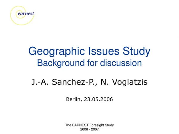 Geographic Issues Study Background for discussion