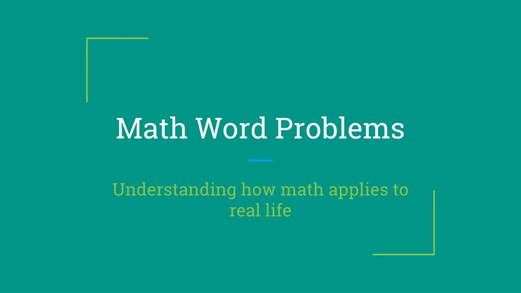 math word problems