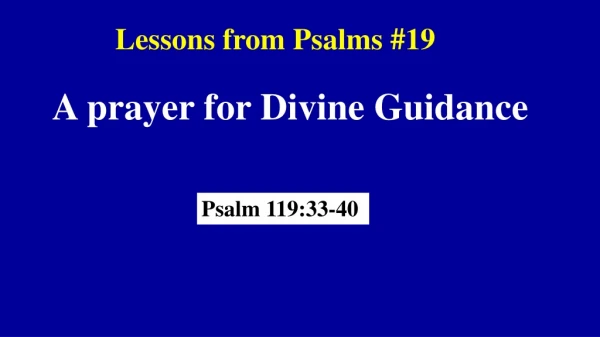 Lessons from Psalms #19