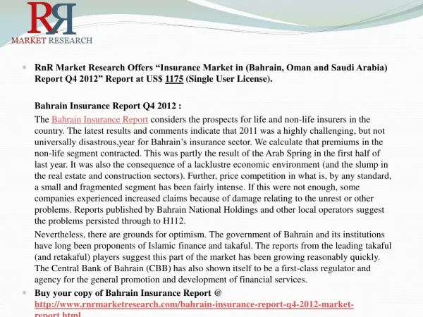 Insurance Market in (Bahrain, Oman and Saudi Arabia) Report