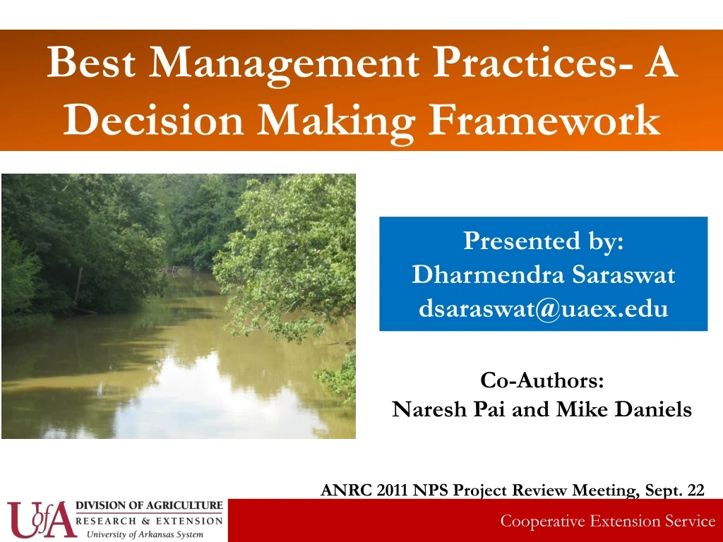 best management practices a decision making framework