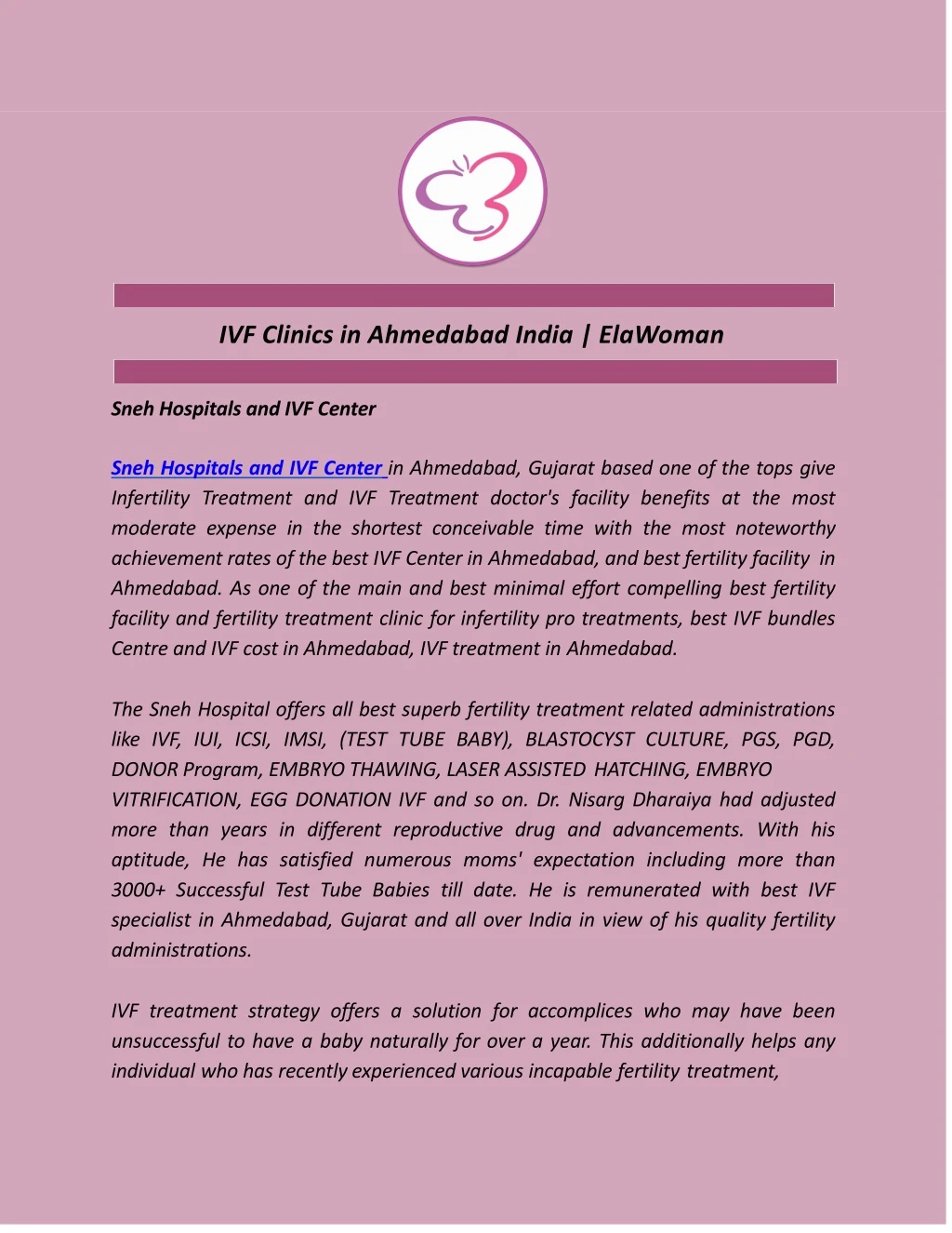 ivf clinics in ahmedabad india elawoman sneh