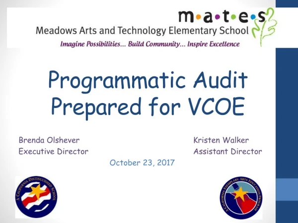 Programmatic Audit Prepared for VCOE