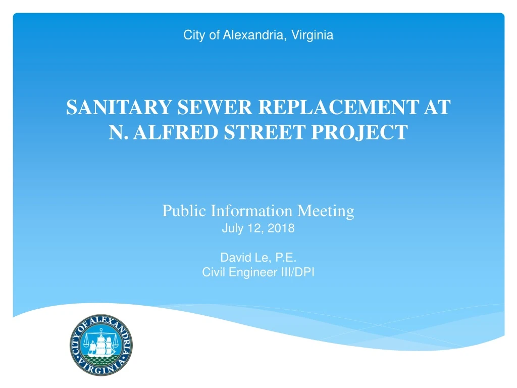 sanitary sewer replacement at n alfred street project
