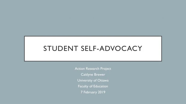 Student self-advocacy