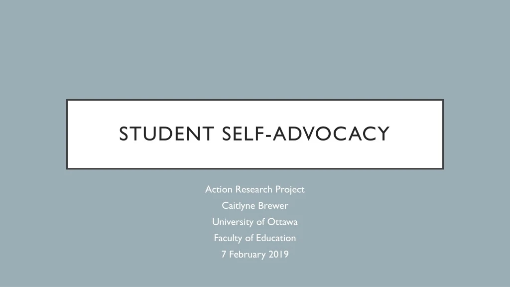 student self advocacy