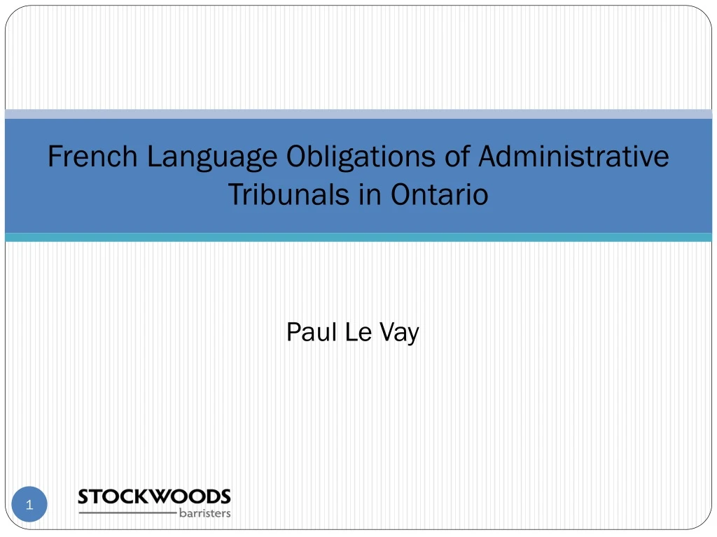 french language obligations of administrative tribunals in ontario