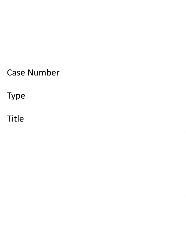 Case Number Type Title