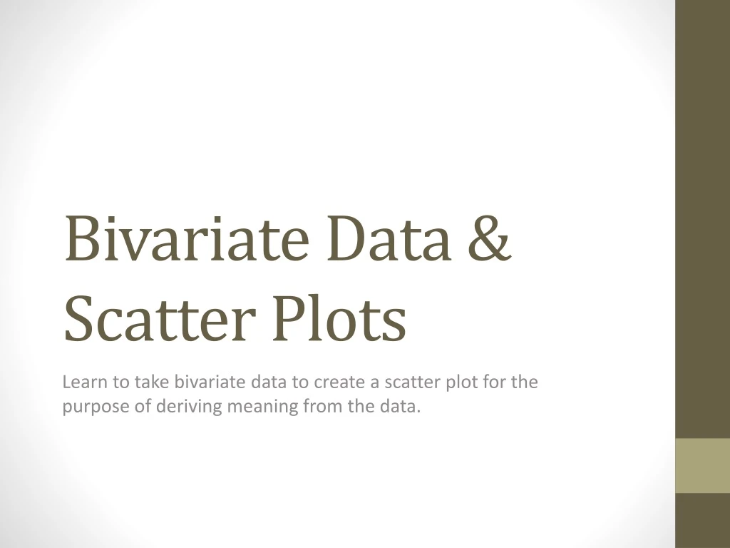 bivariate data scatter plots