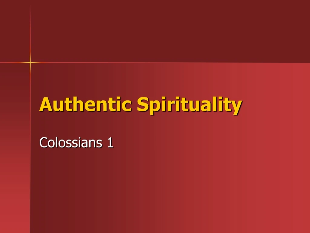 authentic spirituality