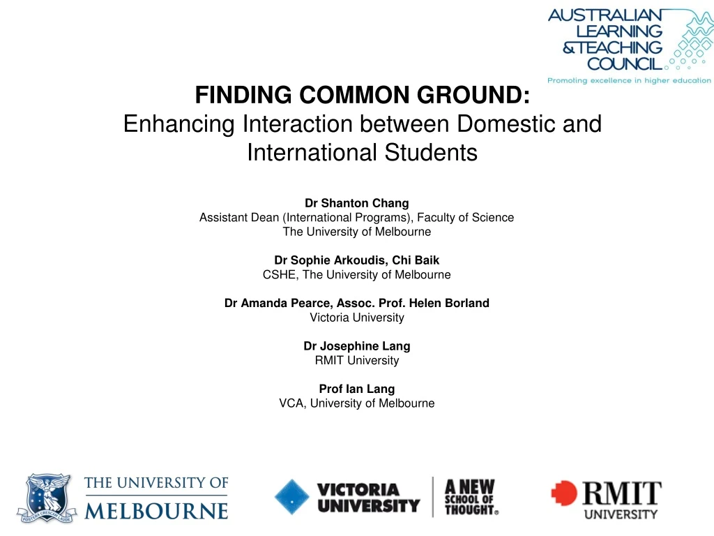 finding common ground enhancing interaction between domestic and international students